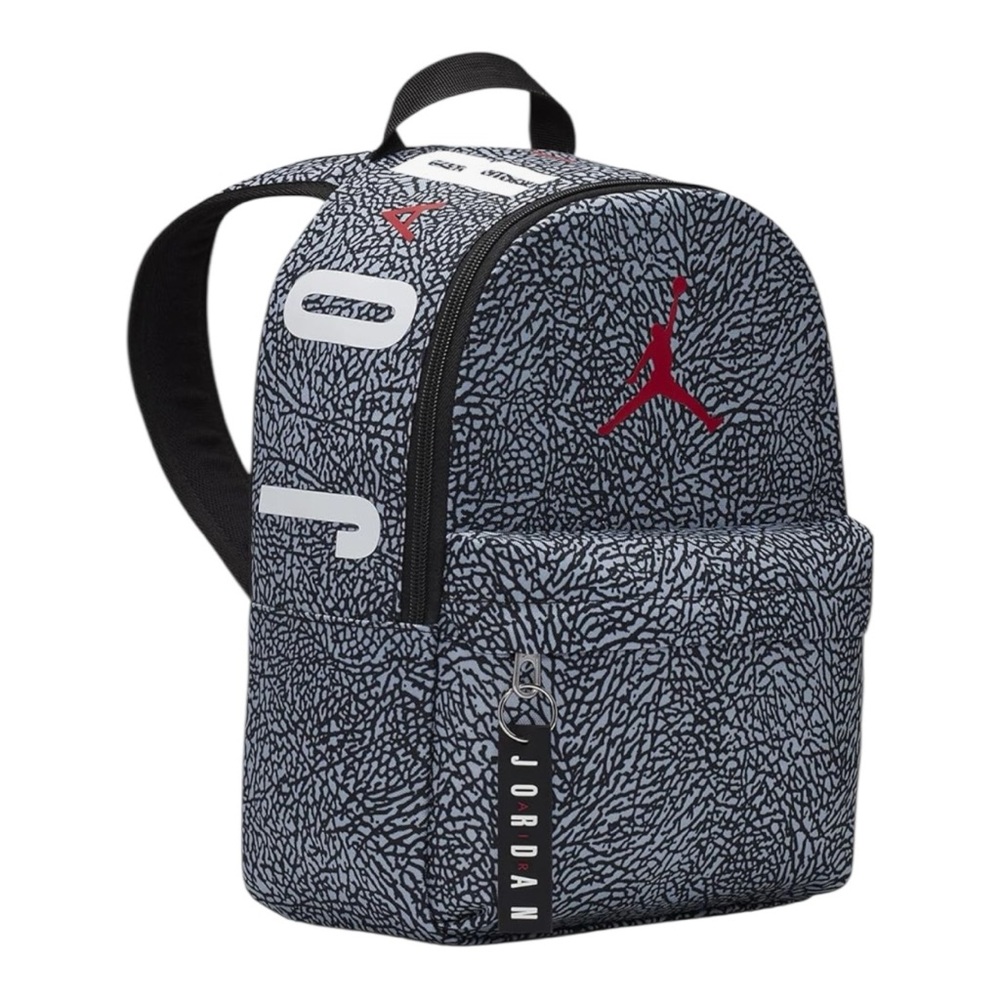 NWT NIKE AIR JORDAN Black and Gray Elephant Print Backpack Small Size